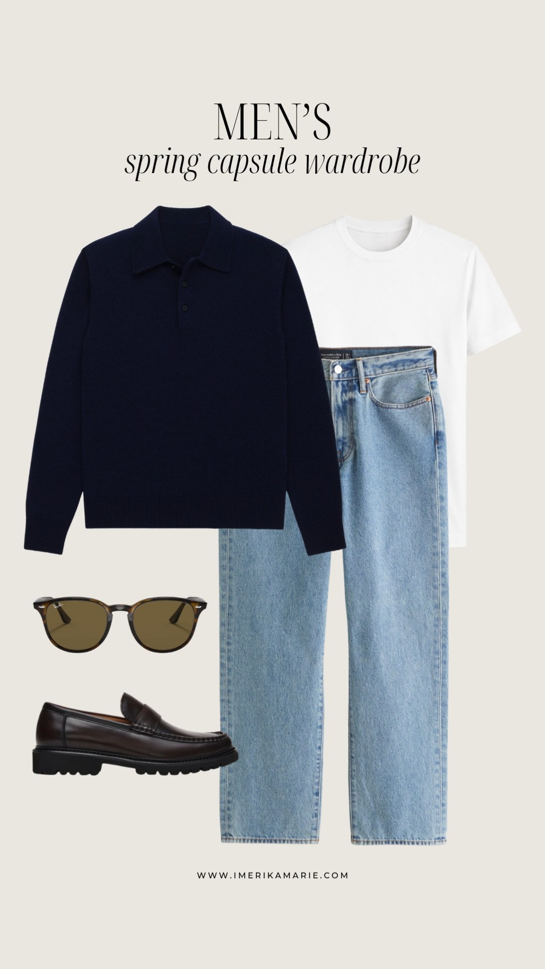 Men's Spring Outfit

men's polo sweater, light wash jeans, white t-shirt, sunglasses, and loafers 

 

#LTKootd #LTKSeasonal #LTKMens
