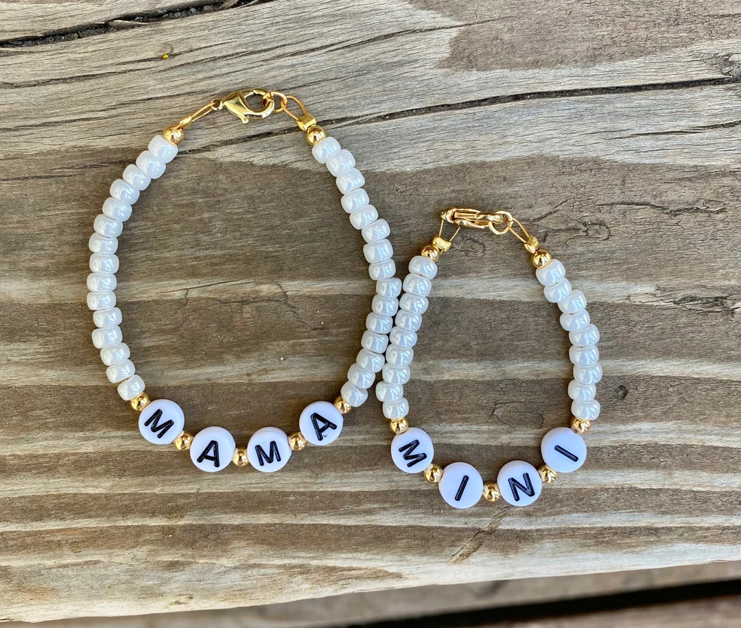 Mama + Mini set- mommy and me- matching- baby bracelet | Etsy (US)