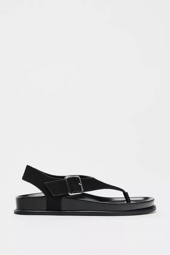 FLAT SUEDE SANDALS | Zara US