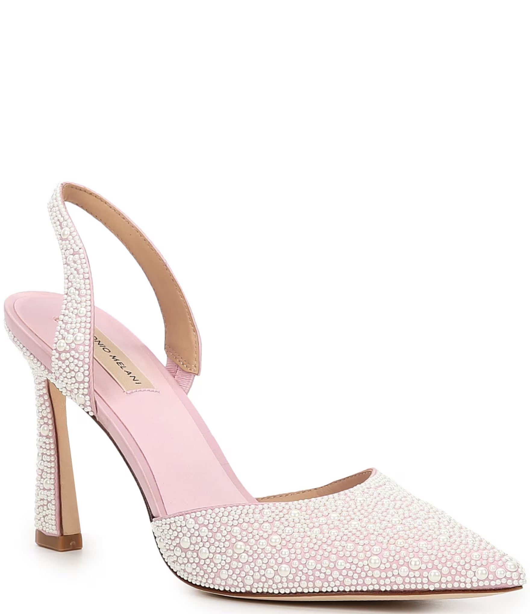 x Breast Cancer Awareness Capsule Mary-Cathryn Satin Slingback Pearl Detail Pumps | Dillard's
