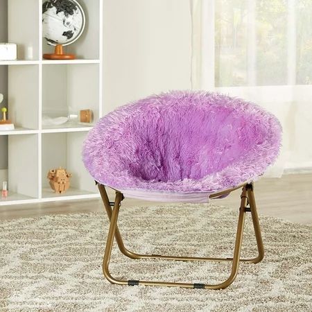Mainstays Blair Plush Faux-Fur Kids Saucer Chair, Multiple Colors | Walmart (US)
