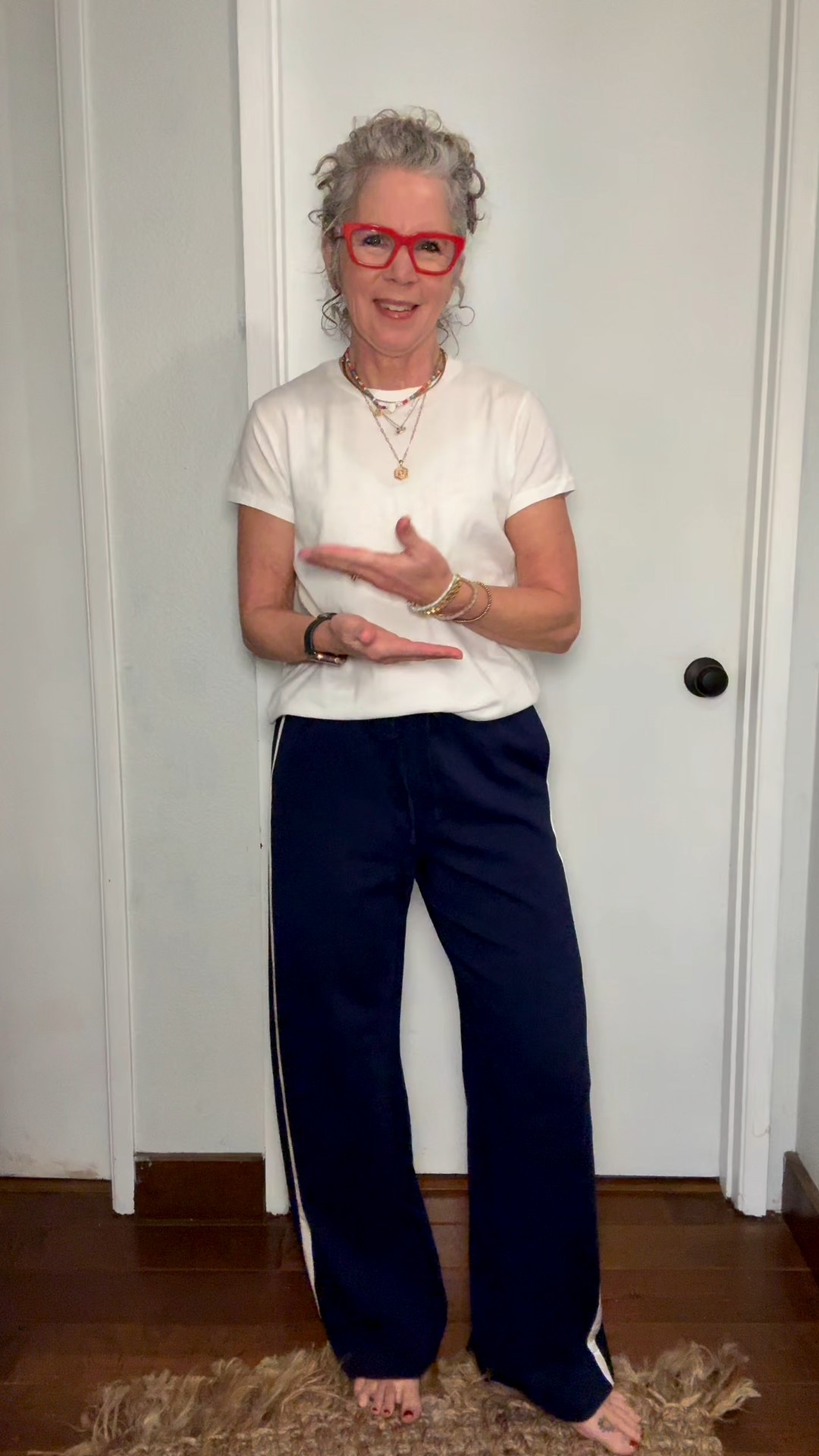 One base five ways ❤️
I’m in a small pants and tee
Yellow adidas I went down 1/2 size
Small denim jacket