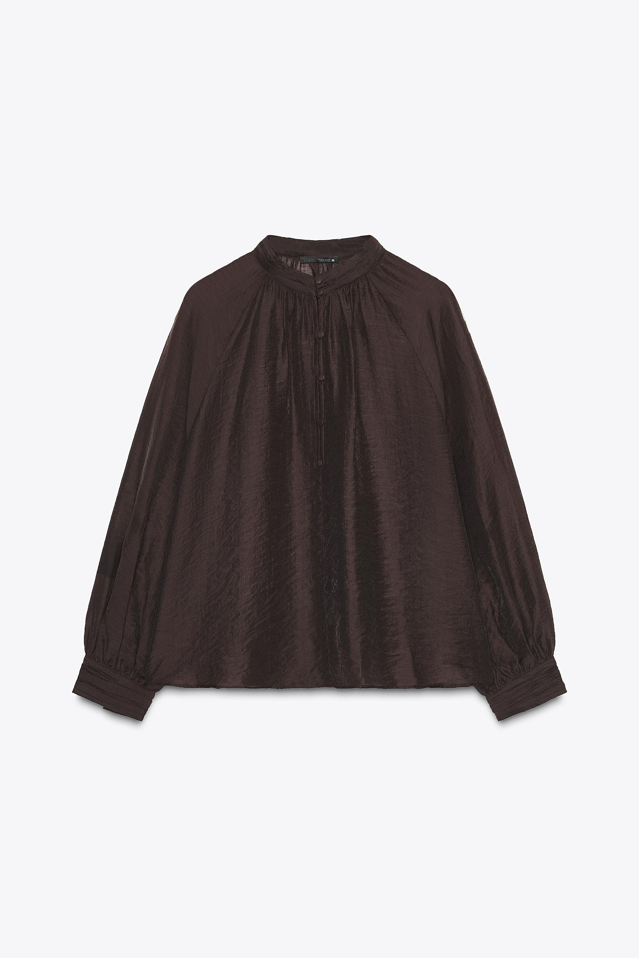 SHEER BALLOON SLEEVE BLOUSE | Zara US