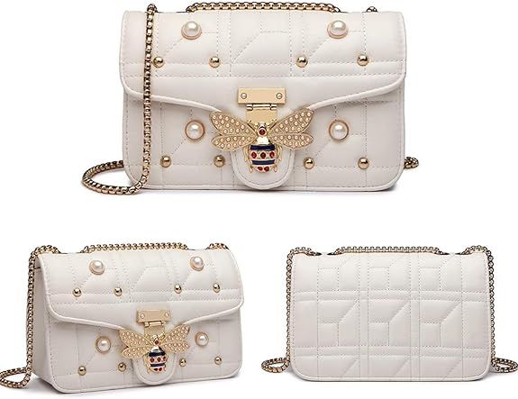 Beatfull Bee Shoulder Bag for Women, Elegant Handbag Crossbody Bag with Pearl | Amazon (US)