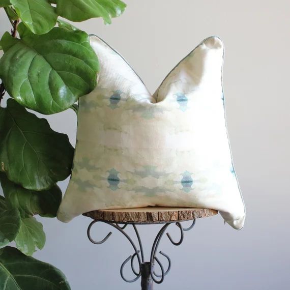 Laura Park Velvet Pillow, Coral Bay Pale Blue Abstract Art Custom Pillow, Designer Pillow, Decora... | Etsy (US)