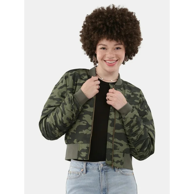 No Boundaries Bomber Jacket, Women’s | Walmart (US)