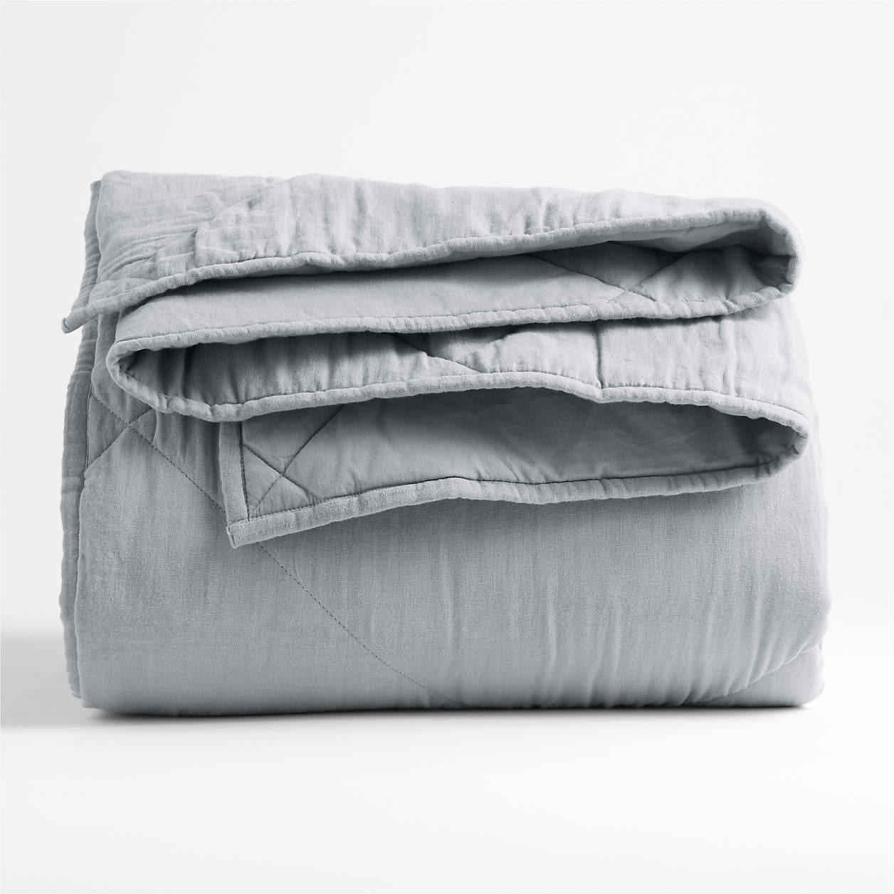 Supersoft Mist Blue Organic Cotton Gauze Kids Full/Queen Quilt + Reviews | Crate & Kids | Crate & Barrel