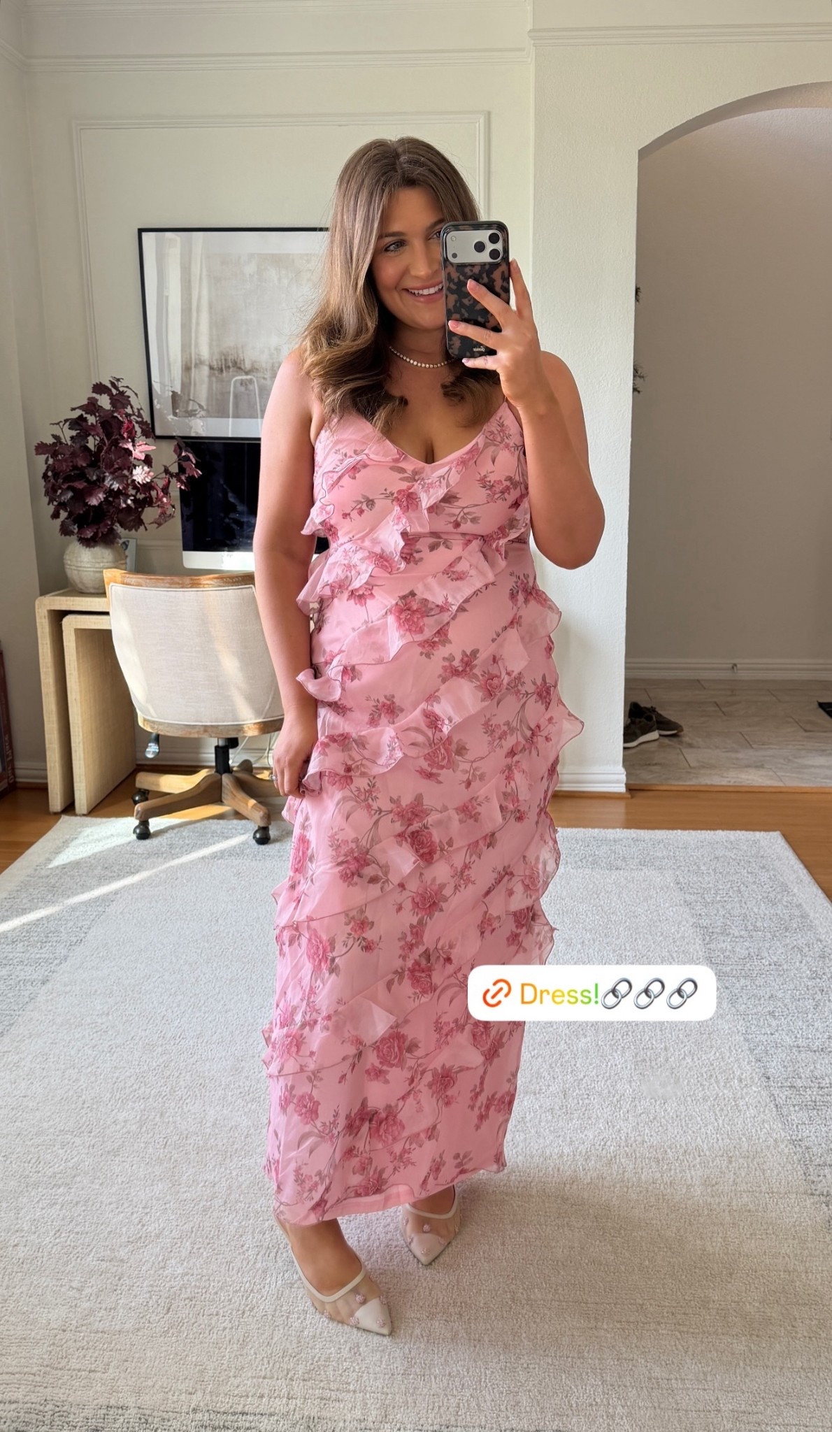 Resharing the pink dress I wore for my sister’s baby shower! 

Love the ruffle and floral details — perfect for a girl baby shower and any upcoming weddings or events this spring! 

Pink formal dress, pink maxi dress, floral dress, pink floral dress, petal and pup dress, wedding guest dress 

#LTKootd