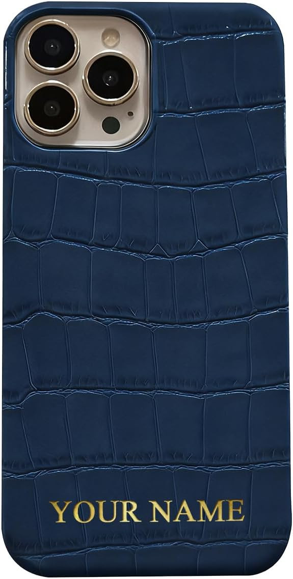 Personalized Initials Leather Phone Case for iPhone 17 Air 16 15 14 13 12 11 Plus Pro Max, Custom... | Amazon (US)