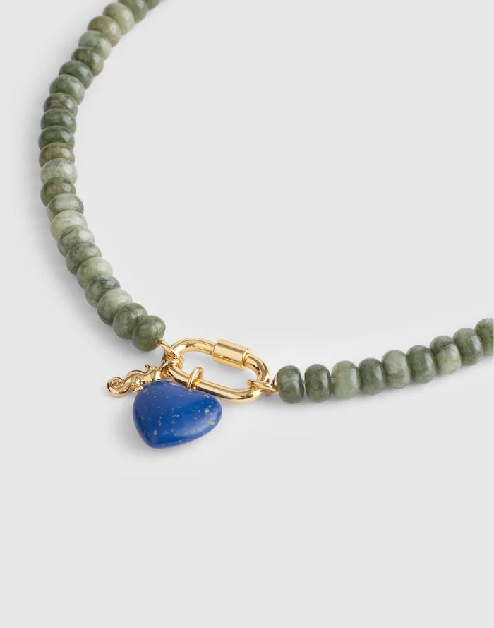 Semiprecious Beaded Carabiner Charm Necklace | Madewell