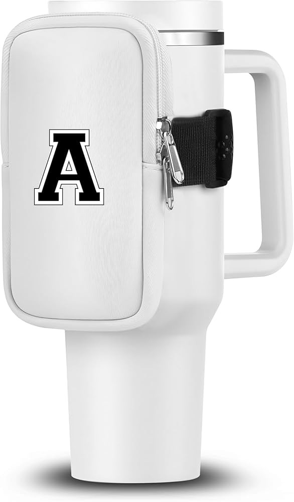 Initial Water Bottle Carrier Bag for Stanley-Tumbler pouch with Zipper Pocket Travel mug pouch- P... | Amazon (US)