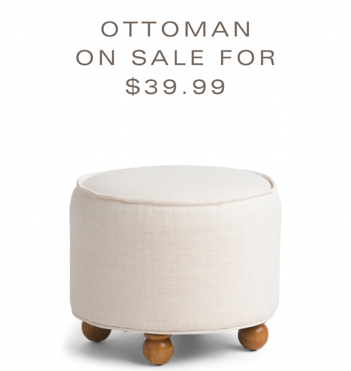 This ottoman at TJMAXX was just marked down to $40! So pretty! I love the wooden legs! 

Affordable furniture, ottomans, affordable home decor, tj maxx finds 

#LTKFindsUnder50 #LTKHome #LTKSaleAlert