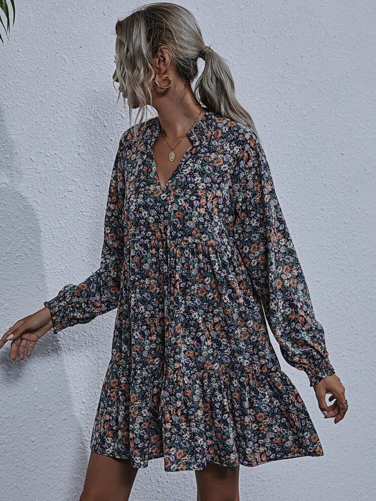 Ditsy Floral Print Smock Dress | SHEIN