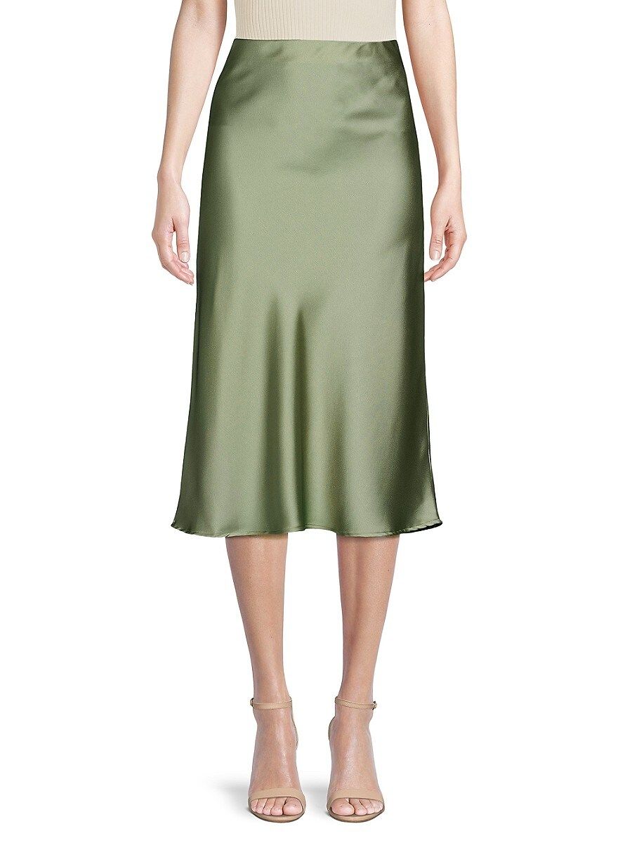 Renee C. Women's Satin Midi Skirt - Sage - Size S | Saks Fifth Avenue OFF 5TH