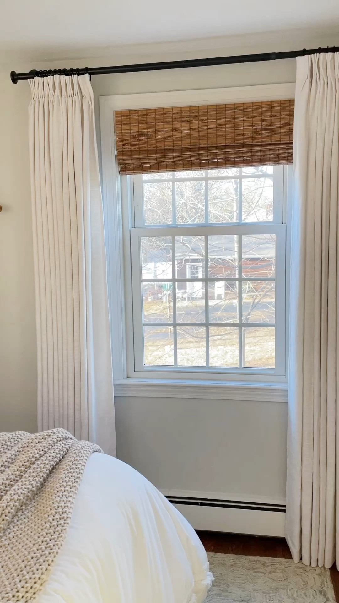 The best faux linen pinch pleat curtains. Featured here with beige white with triple pleat and room darkening liner, snow white with blackout liner, and beige with windowpane unlined.  #curtains #bedroom #amazonhome 

#LTKFind #LTKsalealert #LTKhome