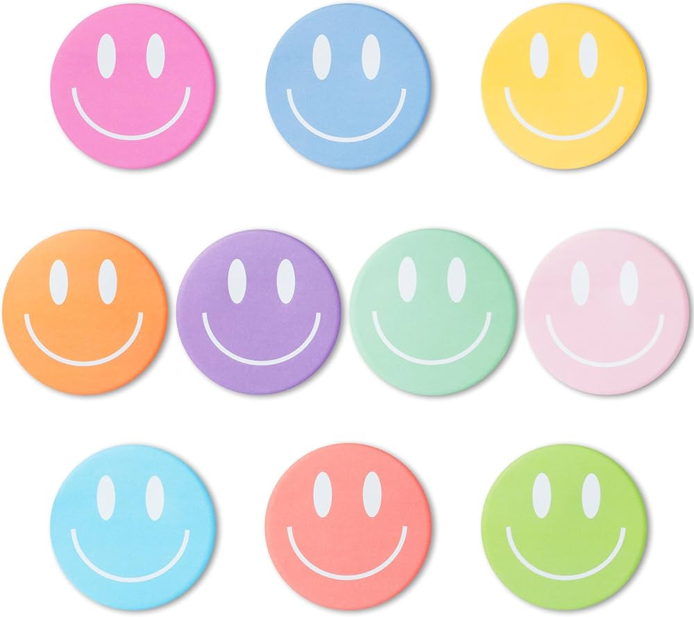 Smile Face Sticky Notes - 30 Sheet Cute Smile Face Self-stick Note Mini Colorful Peppy Memo Pad C... | Amazon (US)