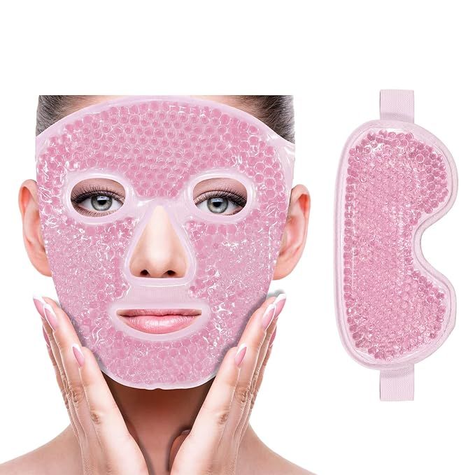 Cooling Ice Face Eye Mask for Reducing Puffiness, Bags Under Eyes,Sinus,Redness,Pain Relief,Dark ... | Amazon (US)