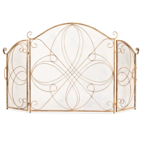 Lissowski 3 Panel Iron Fireplace Screen | Wayfair North America