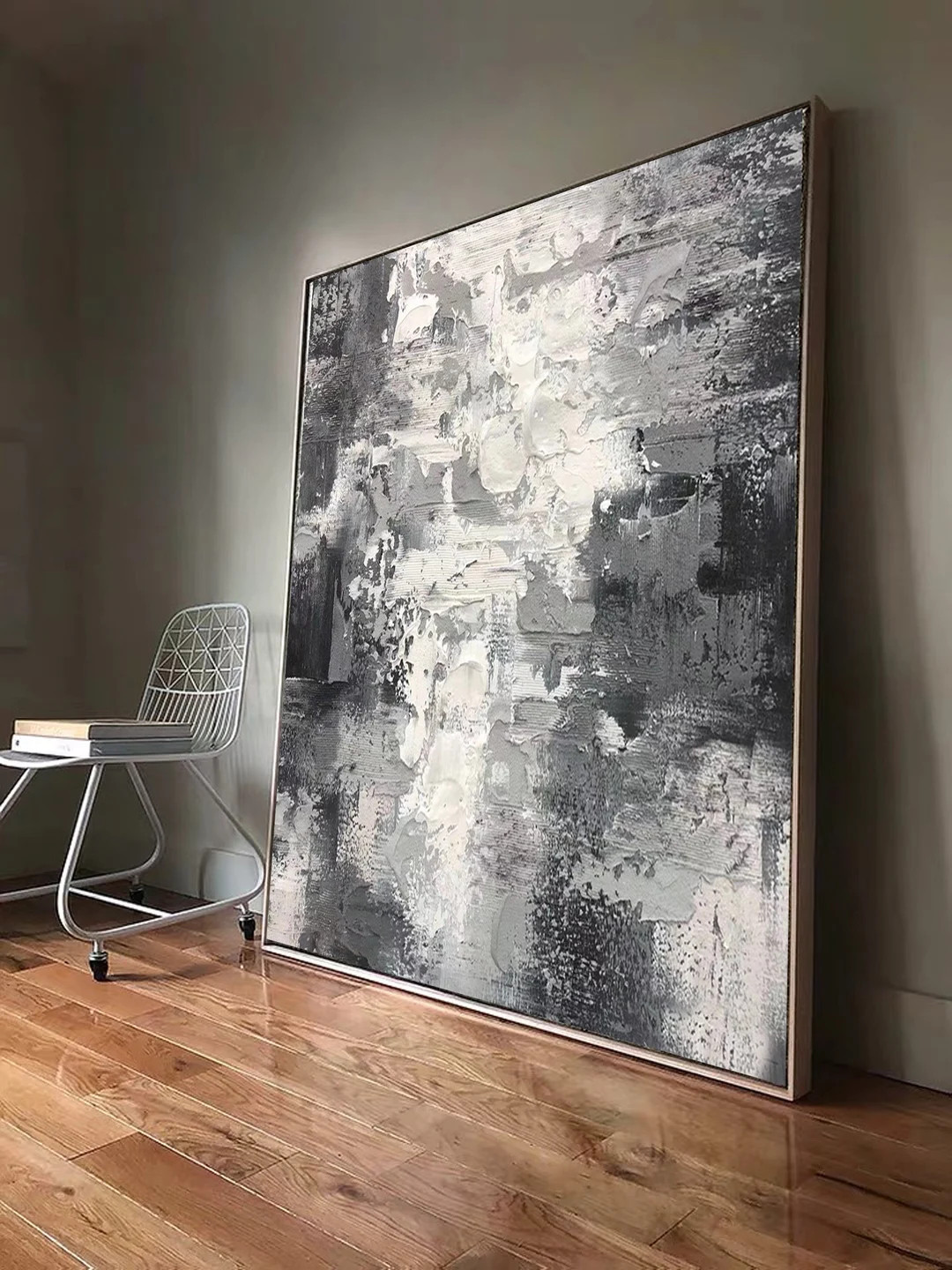 Modern Abstract, White and Black painting, White texture painting, minimalist painting, modern ab... | Etsy (US)