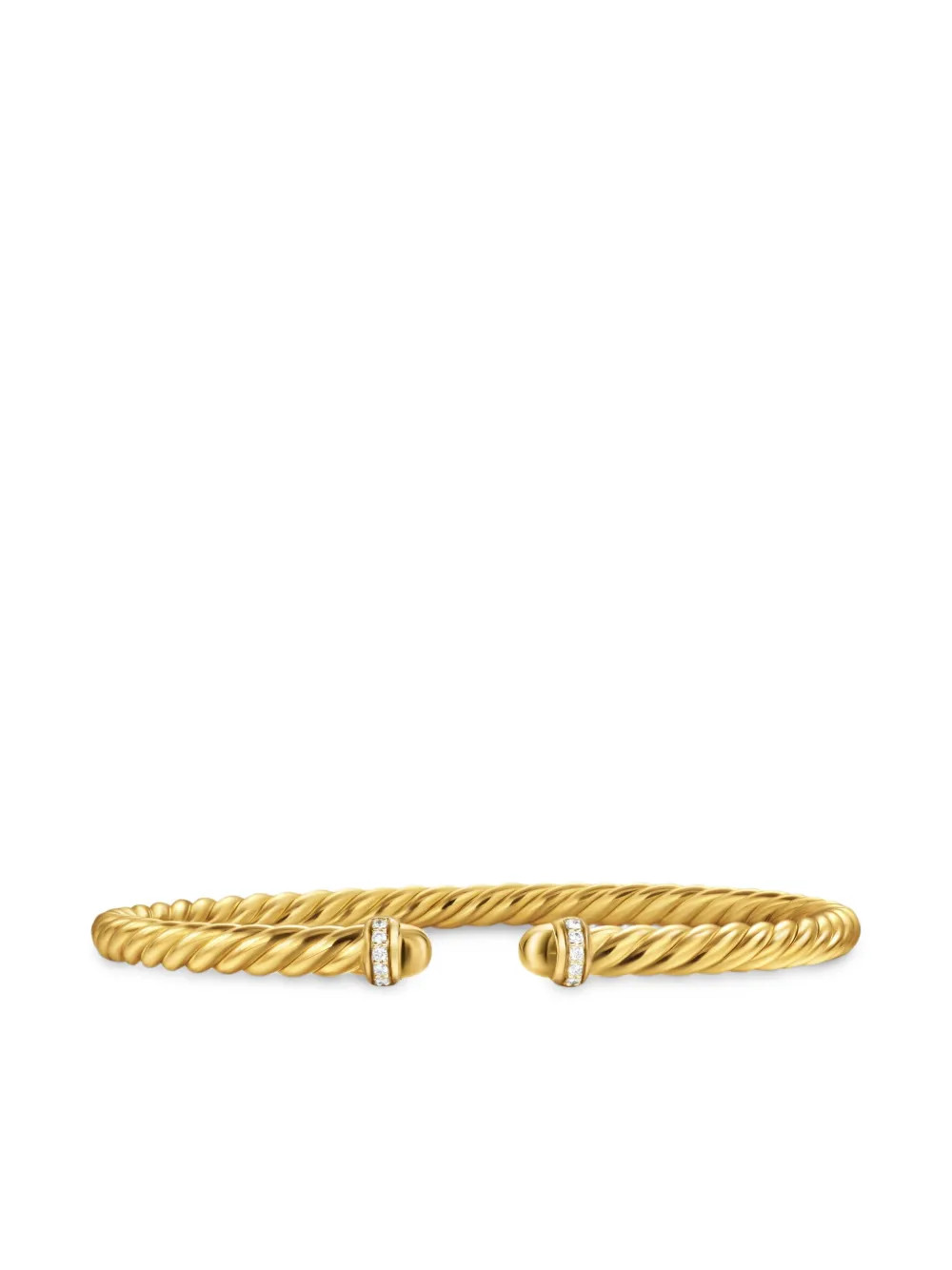 David Yurman 18kt yellow gold Cablespira diamond bracelet (4mm) | Farfetch Global