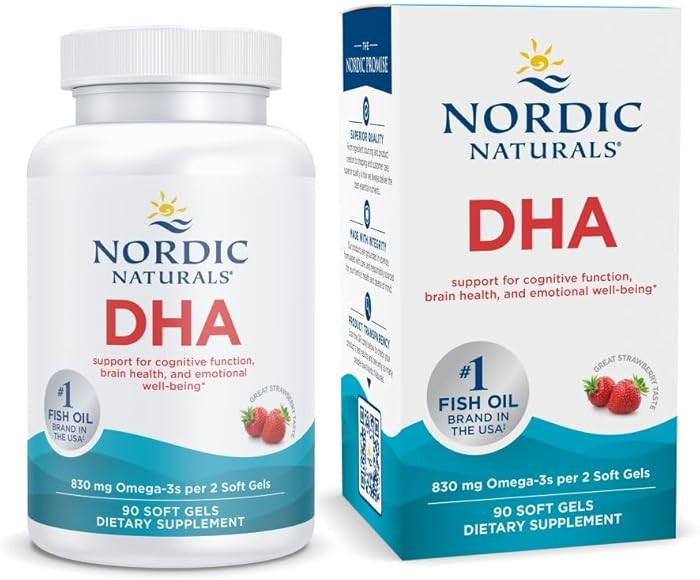 Nordic Naturals DHA, Strawberry - 90 Soft Gels - 830 mg Omega-3 - High-Intensity DHA Formula for ... | Amazon (US)