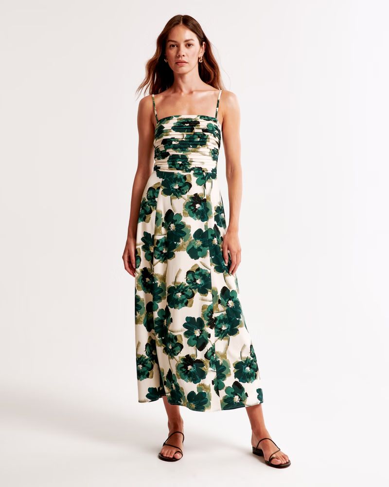 Emerson Crepe Midi Dress | Abercrombie & Fitch (US)