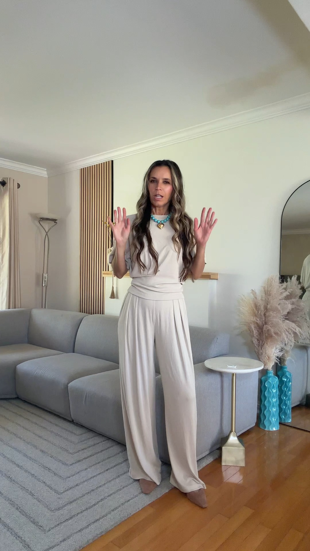 Wearing sz S in all. true to size. I’m 5’5” 122 lbs  
All pieces are made of high quality materials, I absolutely adore every single piece :) 
Use code Vesna20 to save 20% 

 #LTKgrwm #LTKootd #LTKOver40