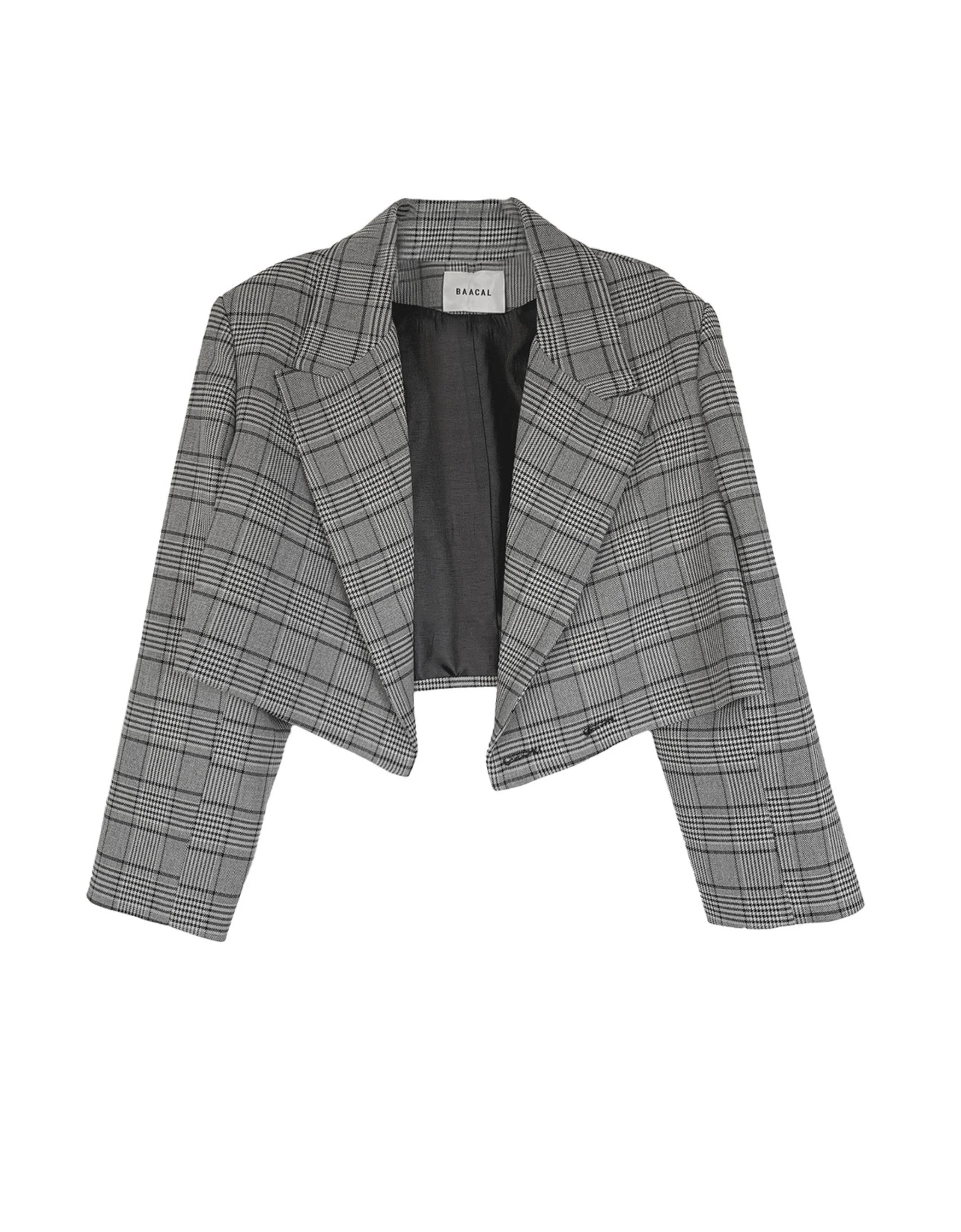 Cropped Blazer - Plaid | BAACAL Limited, LLC