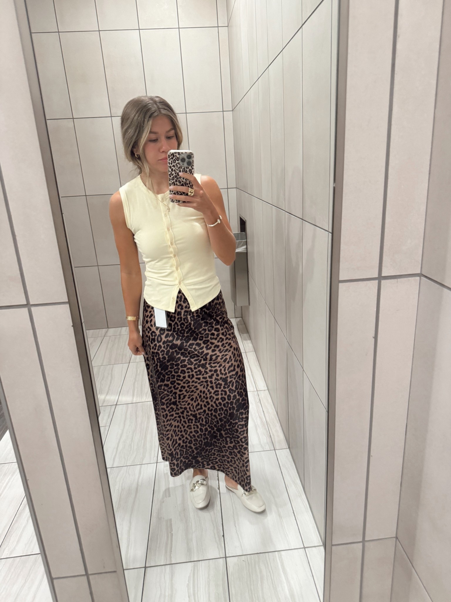 summer office outfit inspo | summer workwear | cheetah maxi skirt | office outfit | butter yellow top | casual office outfit 