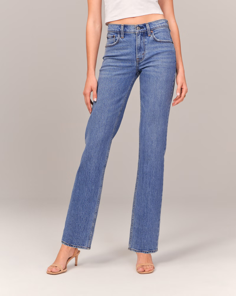 Women's Mid Rise Straight Jean | Women's | Abercrombie.com | Abercrombie & Fitch (US)