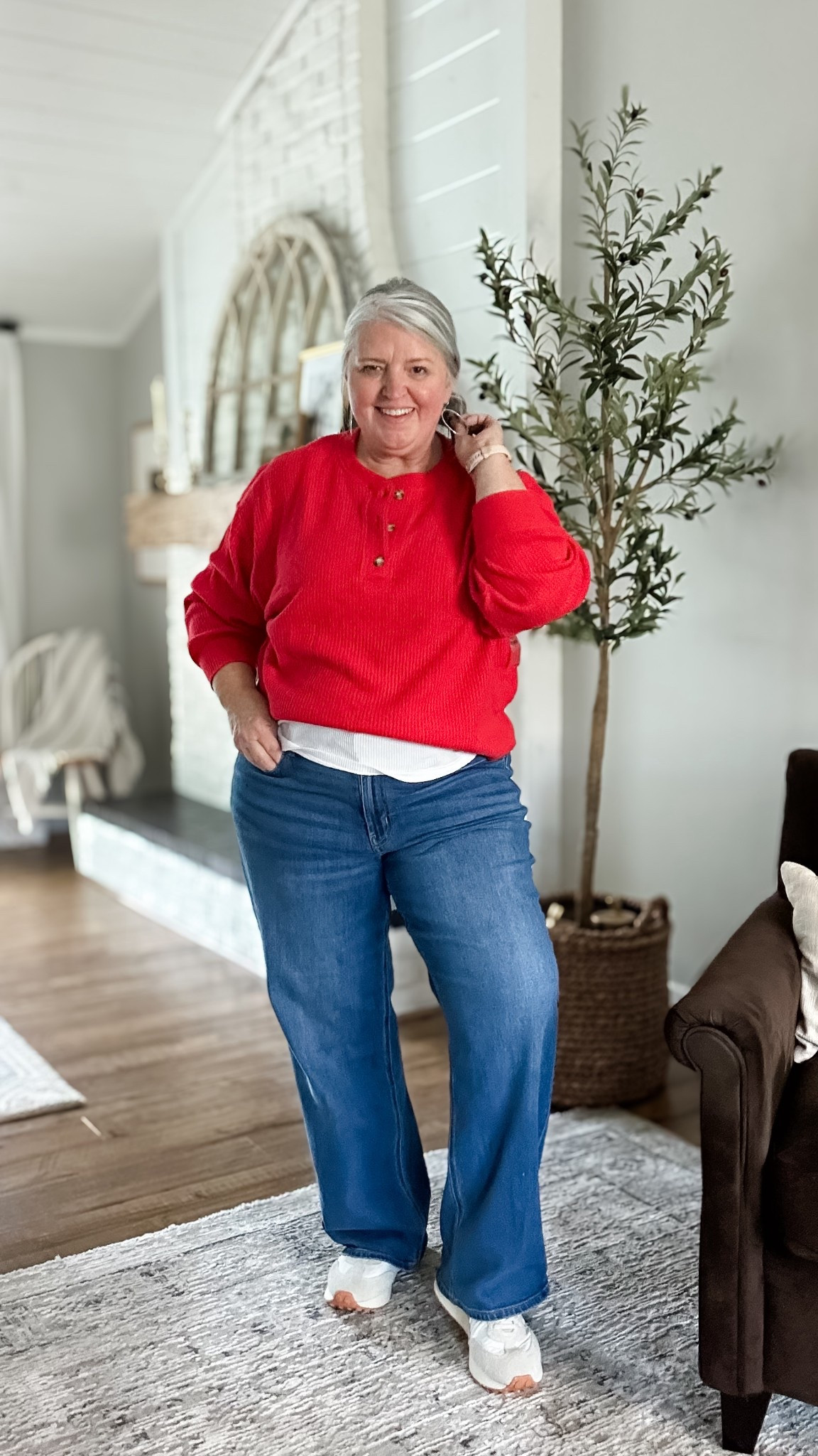 My favorite thermal he key is available in 12 colors and can be worn dressed up, as athleisure, or somewhere in between like this! Perfection! Wearing an Xl in the top. Jeans size 16. And sized up in the shoes. 

Measurements for size reference:
5’5” || Bust 44” || Waist 40” || Hip 52”



#LTKOver40 #LTKPlusSize #LTKMidsize