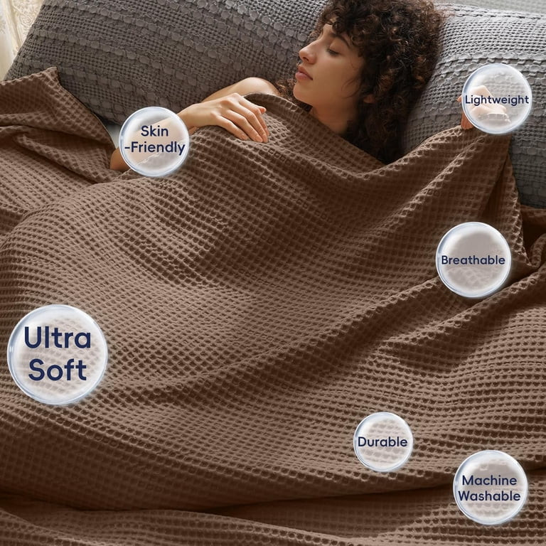 PHF Ultra Soft Waffle Weave Blanket Queen Size, Washed Lightweight Summer Breathable Blankets for... | Walmart (US)