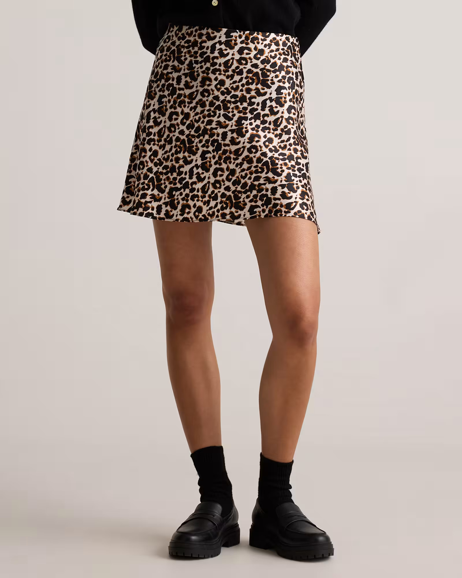 100% Washable Silk Mini Skirt  in Leopard | Quince