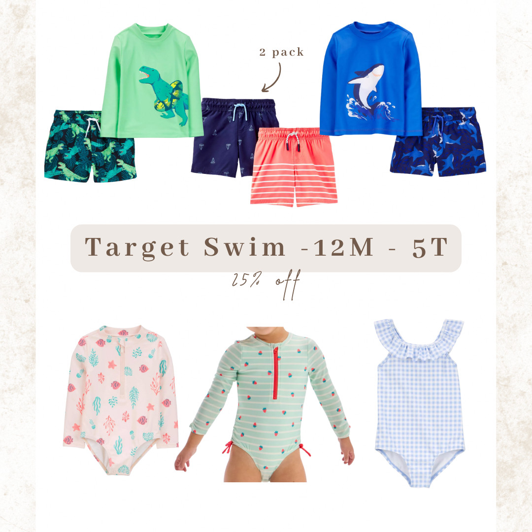 Target swim sale is on—time to grab cute + affordable suits for the kids! ☀️🏖️ They have options for both boy and girls. I am sharing some of my favorites! 

#TargetFinds #SwimSale #SummerReady #LTKKids 

 #LTKSeasonal #LTKBaby #LTKKids