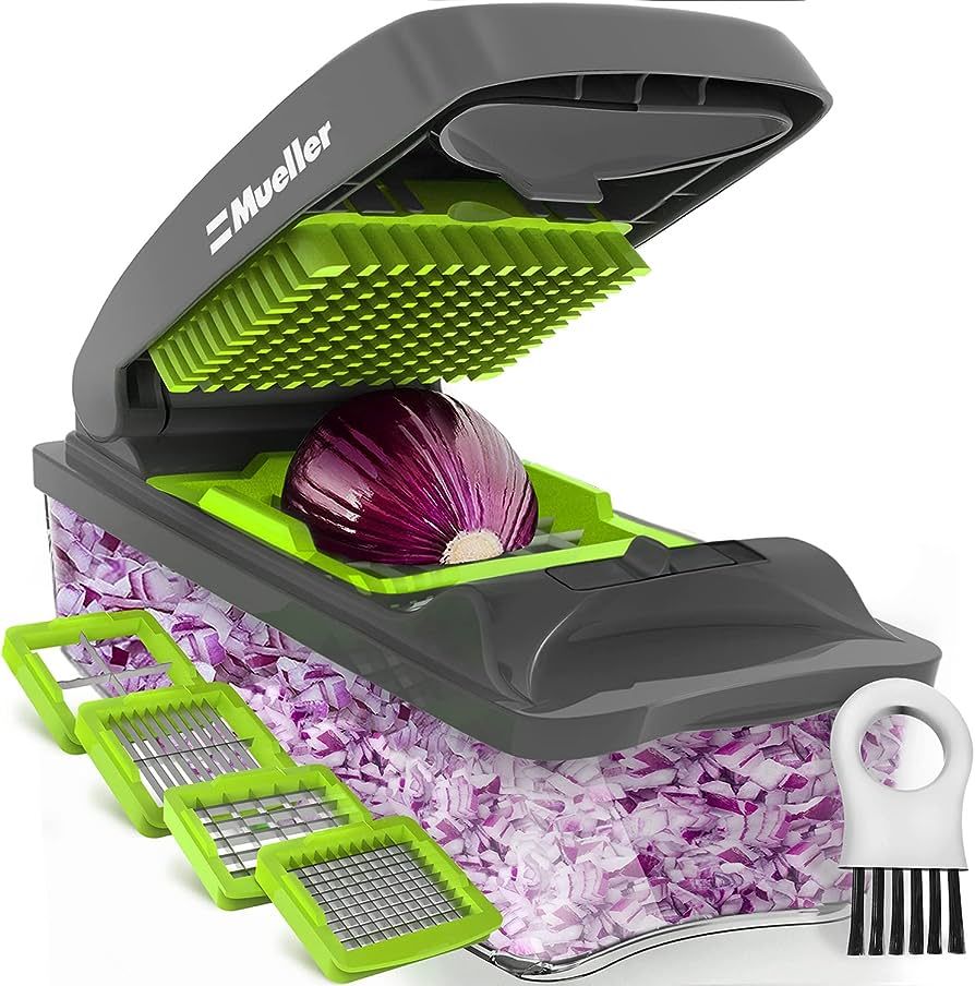 Mueller 4-Blade Onion Chopper, Vegetable Chopper, Grape Cutter, Egg and Cheese Slicer with Contai... | Amazon (US)