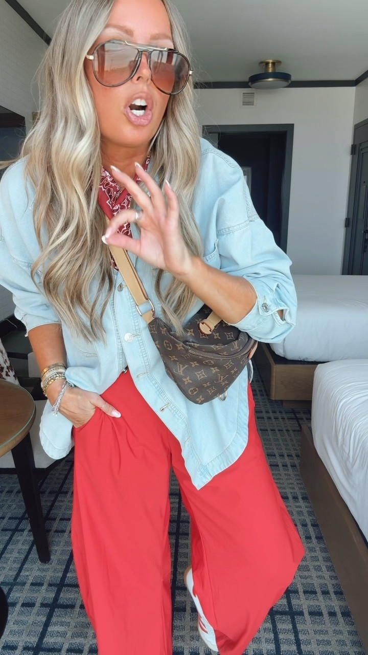 Day 1 LTKCon and this is my road trip outfit. Wearing large Ruti looks for less pants and bitcoin down top. Fall outfit women. Travel outfit. LTKCON. Date night. Varley looks for less set. Carpool pickup. Walmart. Back to school outfit. Jersey 2 piece west fits true to size and only $17 for jersey & matching skirt. Vacation outfits beach. Scarf. Lace hem pants. Tube top. Summer outfit. Family photos outfits. Summer vacation. NSale. Nordstrom. NSale. Nordstrom anniversary sale. Set fits true to size. Sized up to a large. Travel outfit. Beach outfit. Linen pants. Skirt fits true to size. Graduation dresses. Graduation outfit. Wedding guest dress. Summer wedding guest. Vacation outfits. Resort wear. Summer outfits. Workwear. Mother’s Day outfit. All fit true to size. Workout outfits. Summer outfits. Madewell looks for less. Walmart fashion. 
Travel outfits. Memorial Day weekend outfit. July 4th outfits. Lake outfit. Shorts. Alo looks for less. Athleisure. Walmart. Walmart fashion. Jacket. Workout. Sports Lon outfit. Lululemon. Free people. Sized up one size to large in the romper for this comfy fit. White button down. Shorts. . Travel outfits. Spring fashion. 2026. Aerie.

#LTKCon #LTKWorkwear #LTKTravel

#LTKCon #LTKOver40 #LTKTravel

#LTKCon