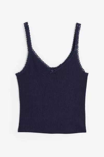 Brandy Melville navy blue and white tank