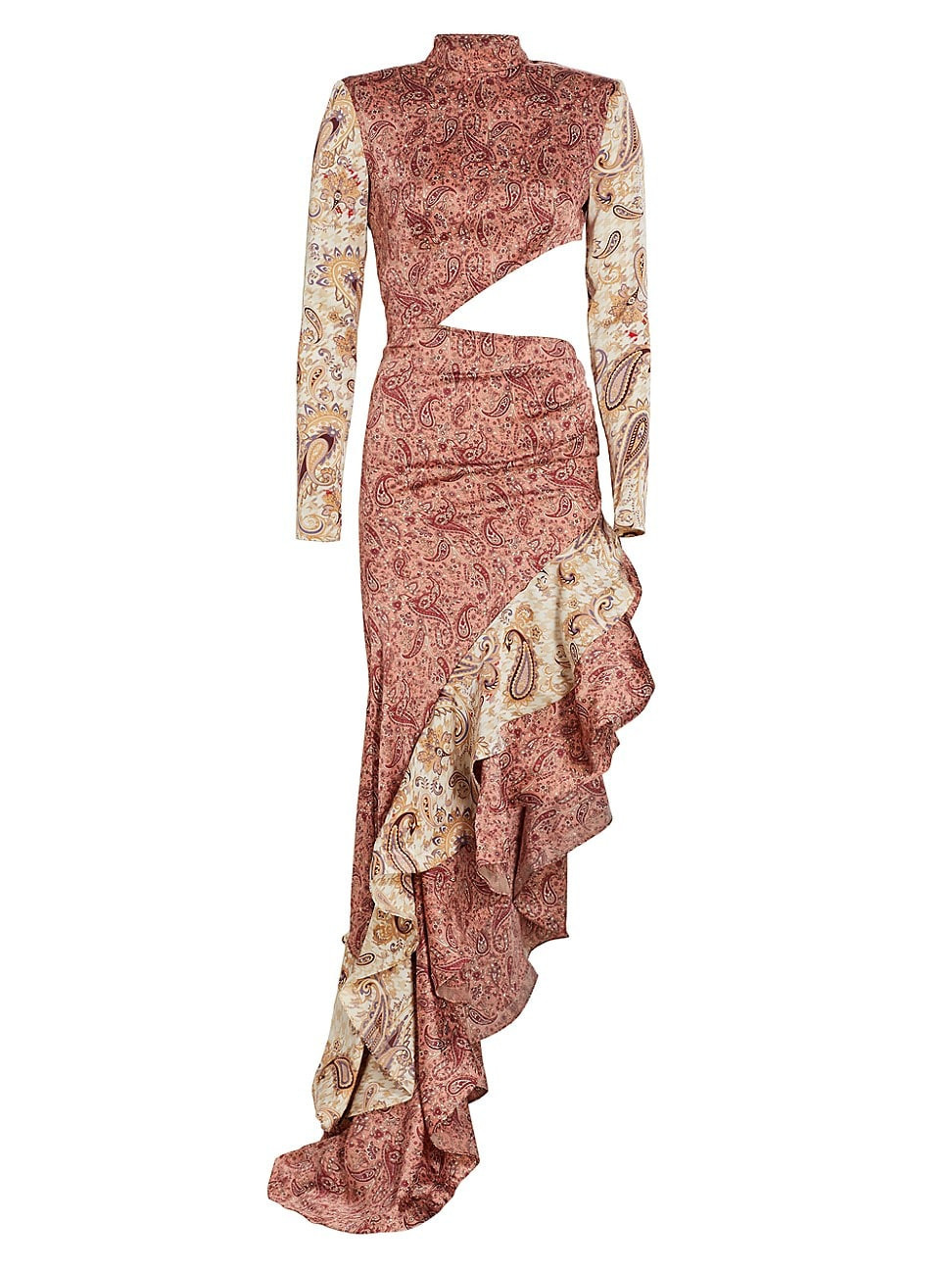 Women's Nadia Asymmetric Cut-Out Gown - Rose Multi - Size XL | Saks Fifth Avenue