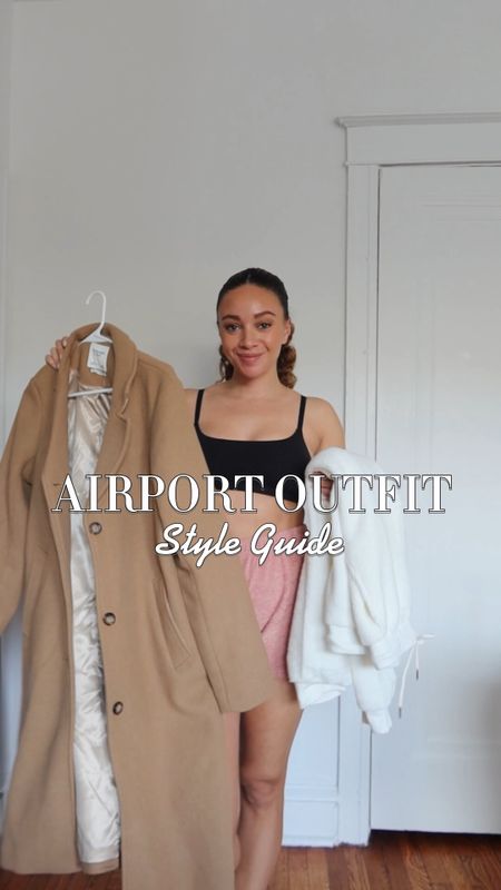 Airport outfit idea that’s cozy but still chic! Sherpa sweatsuit, Abercrombie wool blend coat, Hoka sneakers, Béis luggage set

#LTKstyletip #LTKtravel