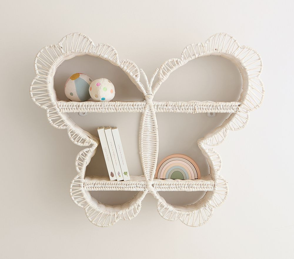 Butterfly Shaped Rattan Shelf (23" x 28") | Pottery Barn Kids