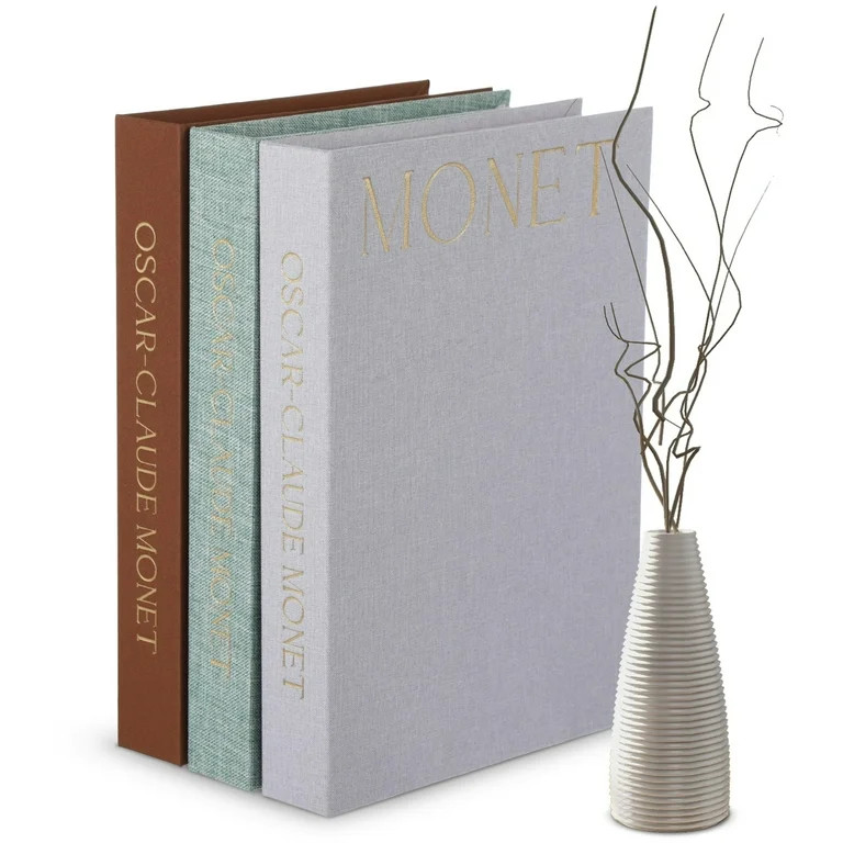 Linen Decorative Books 3 Pcs, Faux Books for Decoration, Green Brown Gray Covers, Hidden Storage ... | Walmart (US)