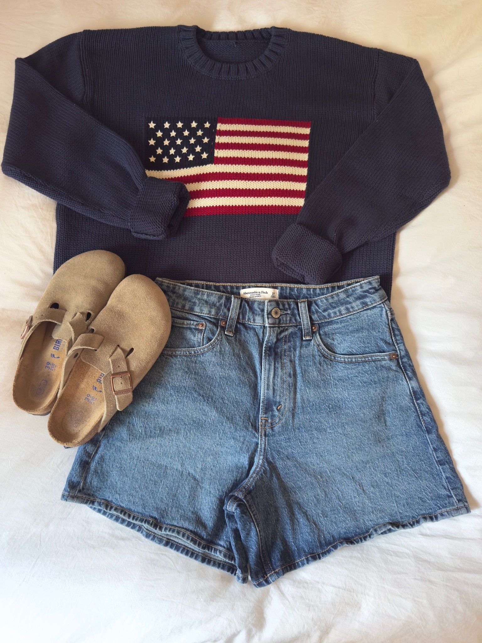 Flag sweater with Jean shorts 💙 

#usa #4thofjuly #coastal #outfitinspo #outfitideas #fourthofjuly #casual #summer

#LTKootd #LTKSeasonal
