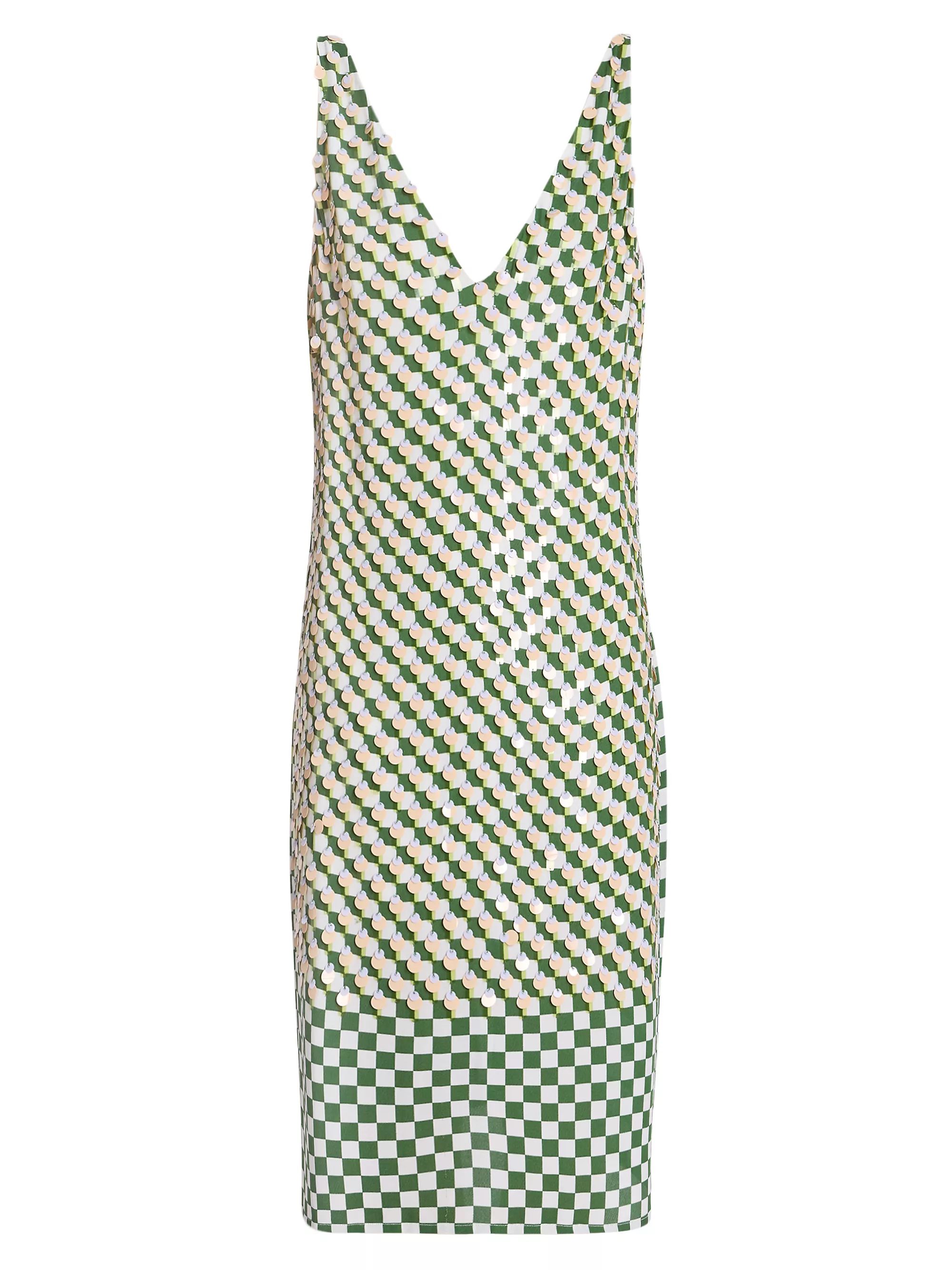 Debbie Paillette-Embellished Check Midi-Dress | Saks Fifth Avenue