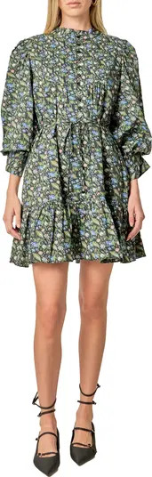 English Factory Mock Neck Cotton Button-Up Minidress | Nordstrom | Nordstrom