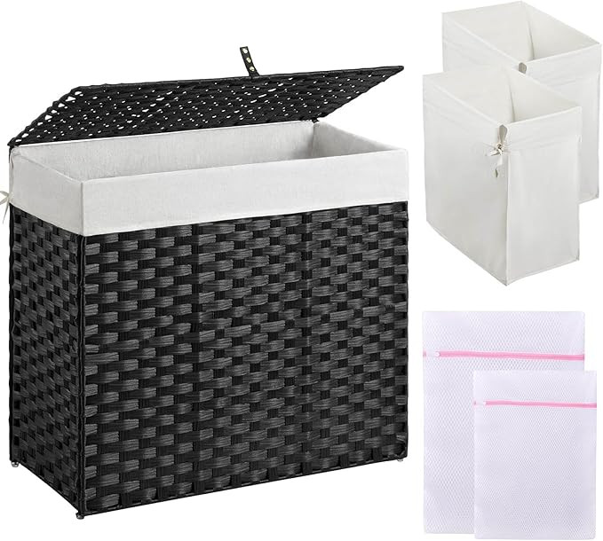 Greenstell Laundry Hamper with Lid, 125L Laundry Basket with 2 Removable Liner Bags & 2 Mesh Bags... | Amazon (US)