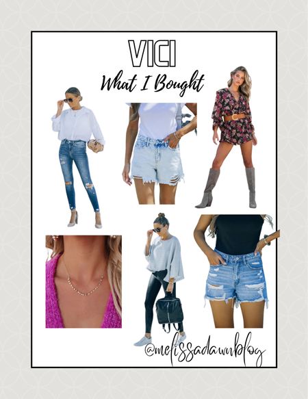 Vici Sale finds, romper, jean shorts, necklace 

#LTKunder50 #LTKstyletip #LTKsalealert