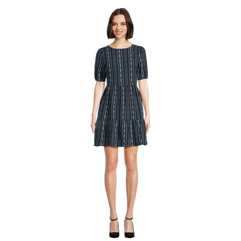 Time and Tru Women's Tie Back Mini Dress, Sizes XS-XXXL | Walmart (US)