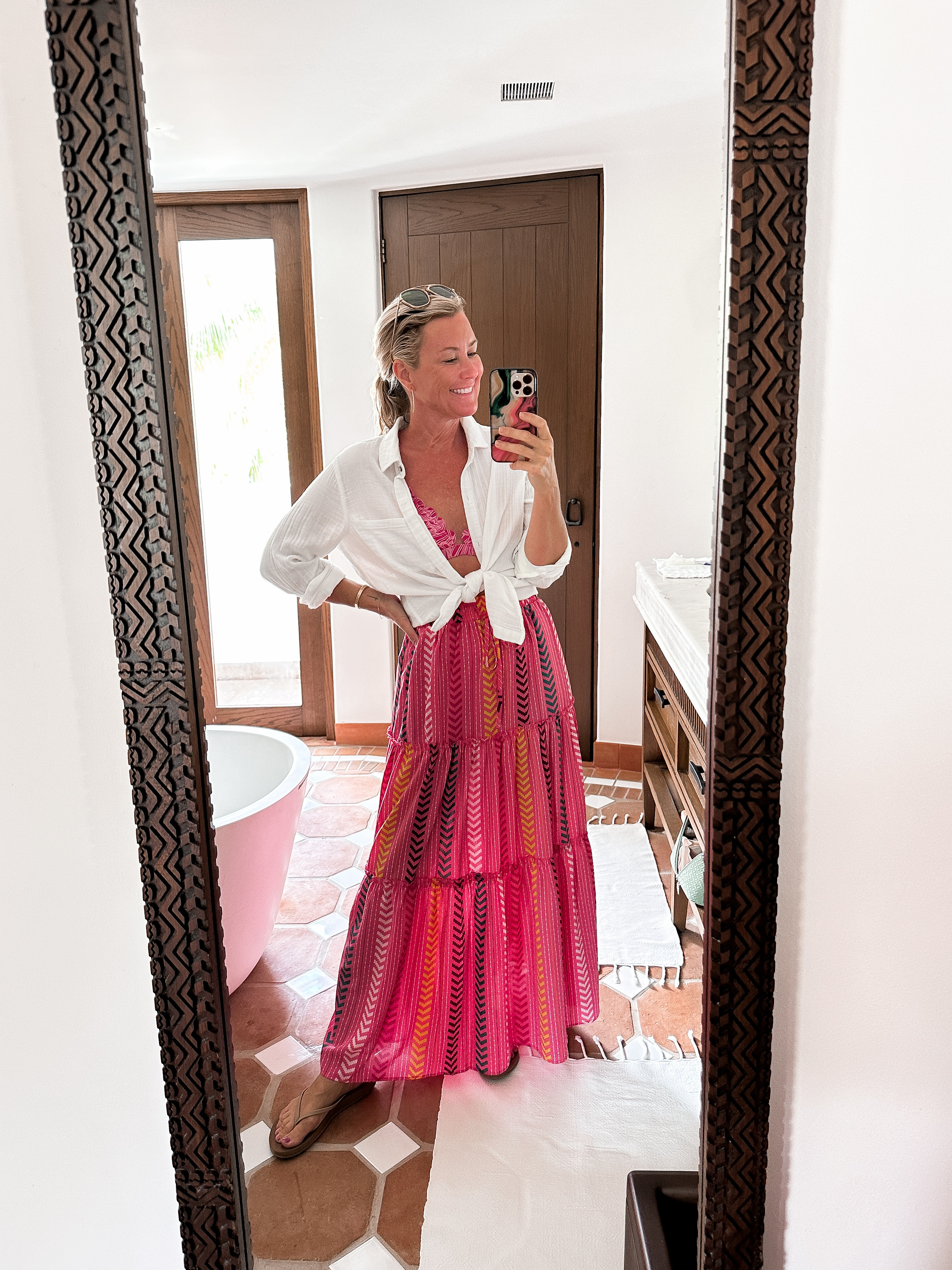 I love maxi skirts as swim covers! And this gauze shirt is an absolute closet staple!

#LTKOver40