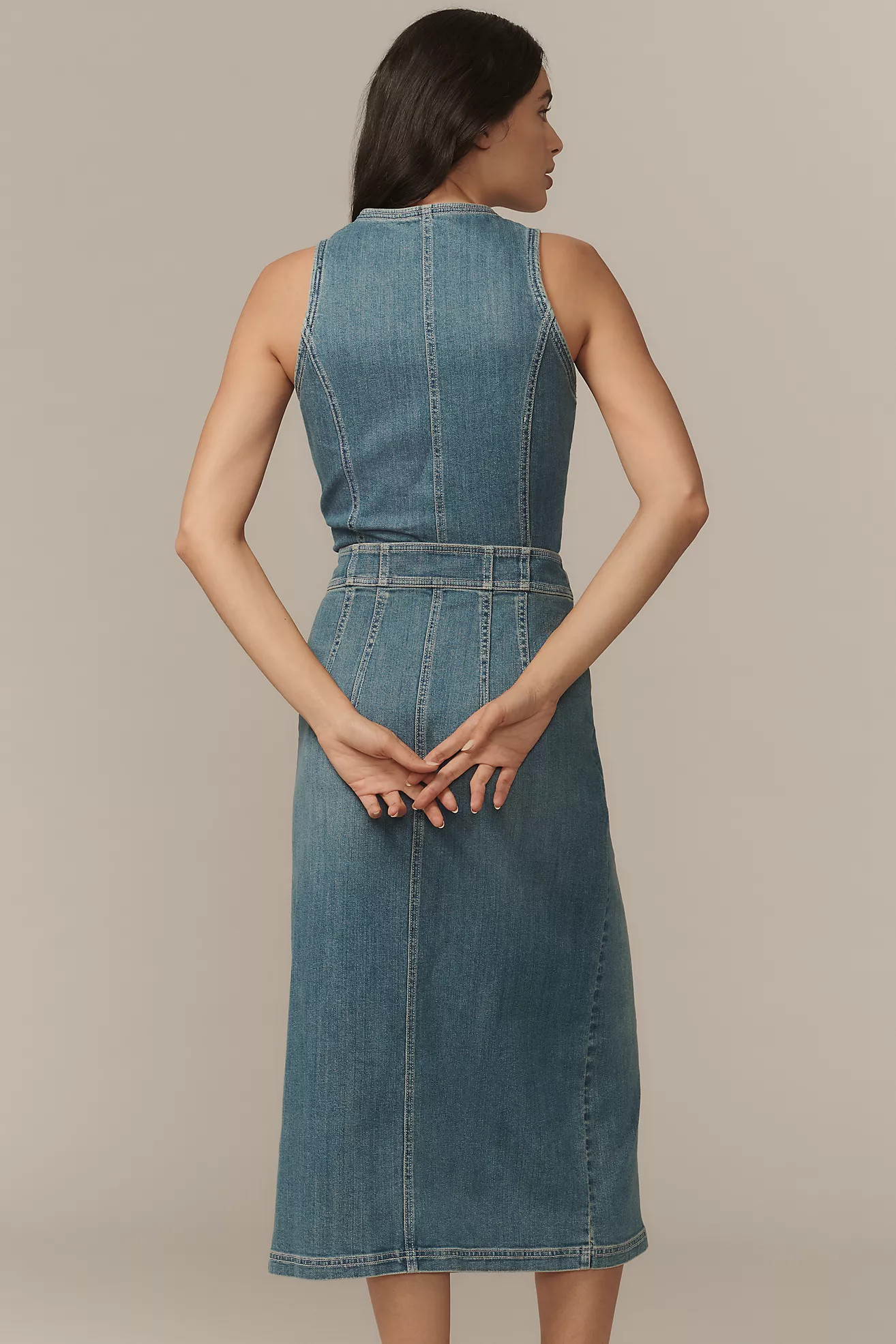 Pilcro Denim Vest Twofer Midi Dress | Anthropologie (US)