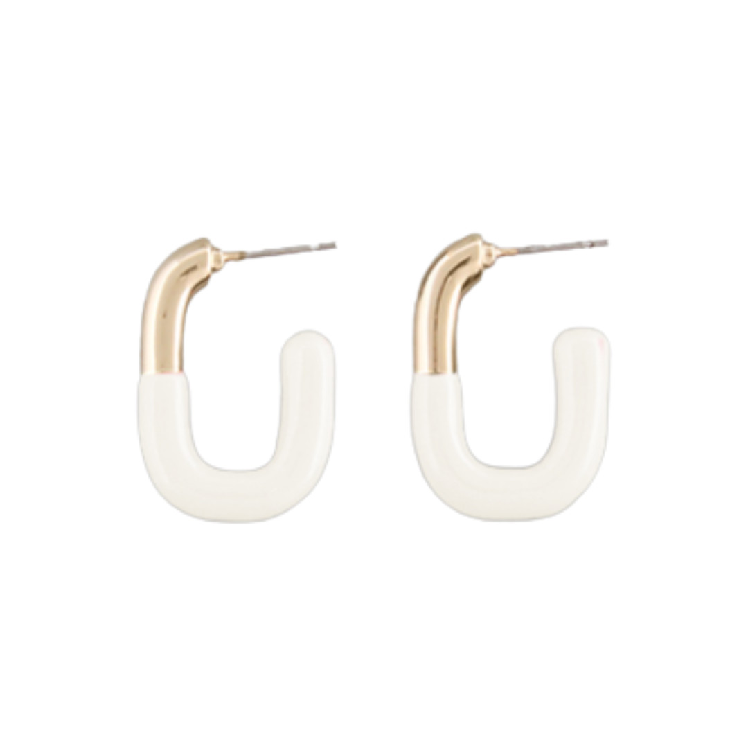 White & Gold Oval Hoops | Wilson Home Decor